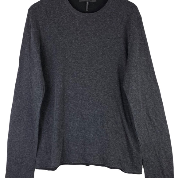 Rag & Bone Mens Sz Medium Crewneck Sweater Pullover Gray Wool Cotton Stretch - Picture 2 of 5
